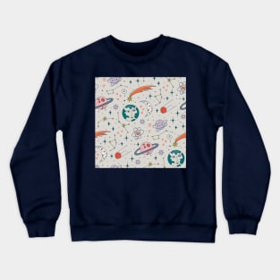 Outer space colorful print Crewneck Sweatshirt